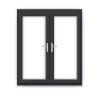 อลูมิเนียมประตูฝรั่งเศสสีเทา