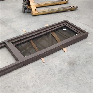 หน้าต่างอลูมิเนียมสีน้ำตาลเข้ม